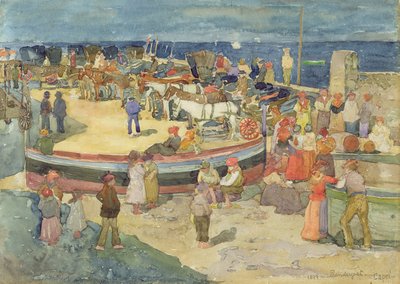 グランデマリーナ、カプリ、1899年（紙にトイレ） 作： Maurice Brazil Prendergast